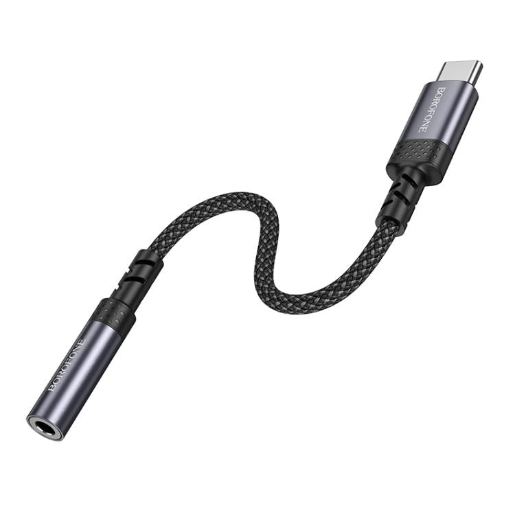 Borofone BV24 15cm Graceful Type-C to 3.5mm Digital Audio Converter Cable - Metal Grey