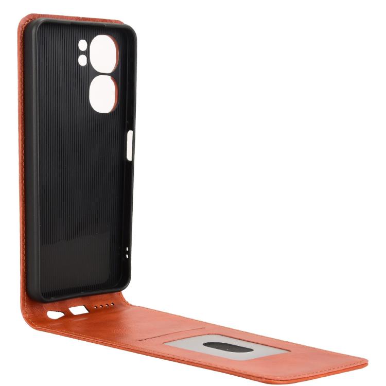 For Oukitel C58 / C58 Pro Magnetic Vertical Flip Leather Phone Case