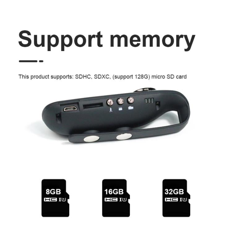 007 1080P HD Video Recorder with Back Clip - Black
