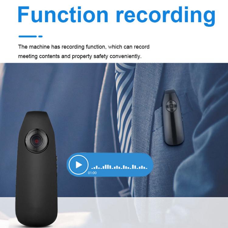 007 1080P HD Video Recorder with Back Clip - Black