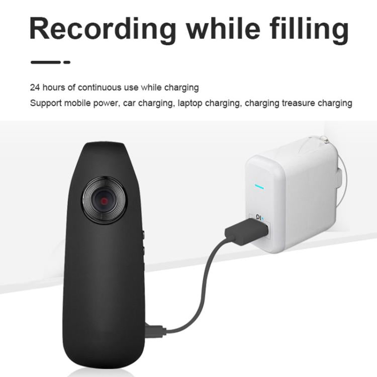 007 1080P HD Video Recorder with Back Clip - Black