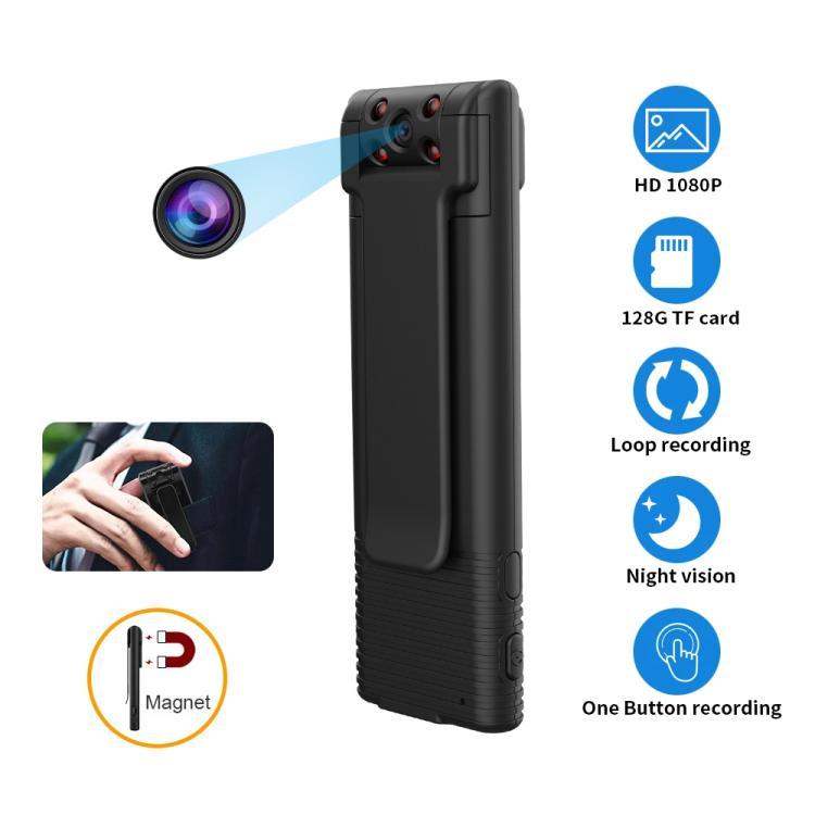 B21 120 Degree Wide Angle 1080P HD Magnetic Recorder - Black