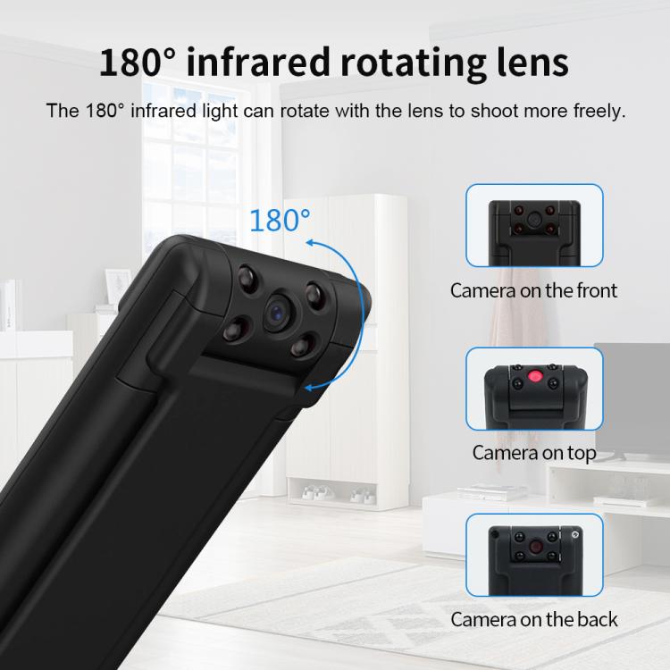 B21 120 Degree Wide Angle 1080P HD Magnetic Recorder - Black