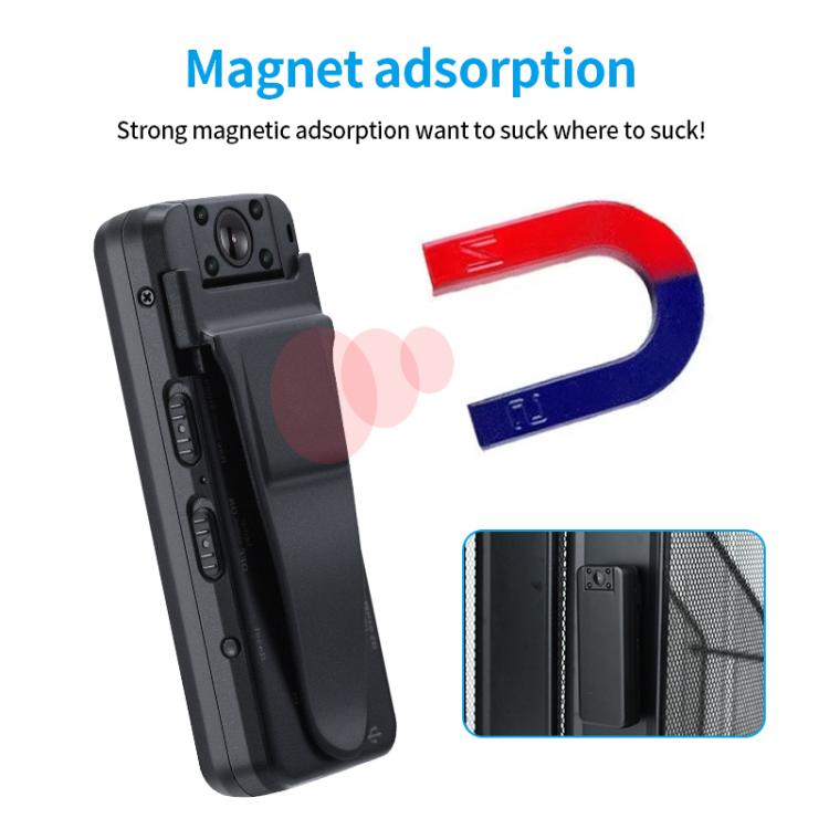 Z7 1080P HD Night Vision Magnetic Video Recorder with Back Clip - Black
