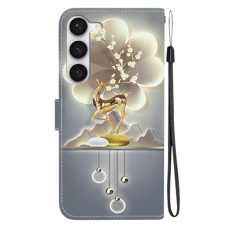 For Samsung Galaxy S23 5G Crystal Texture Colored Drawing Leather Phone Case