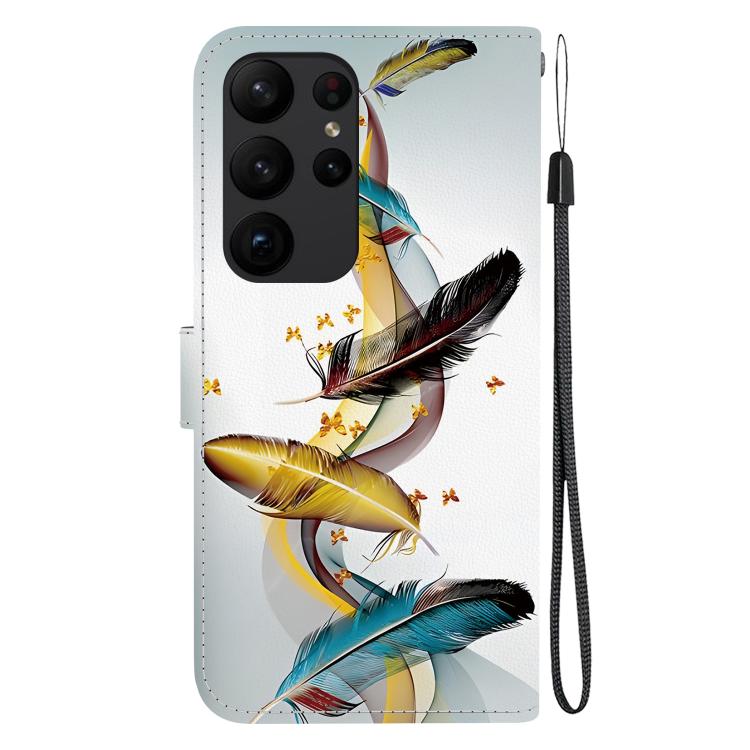 For Samsung Galaxy S23 Ultra 5G Crystal Texture Colored Drawing Leather Phone Case