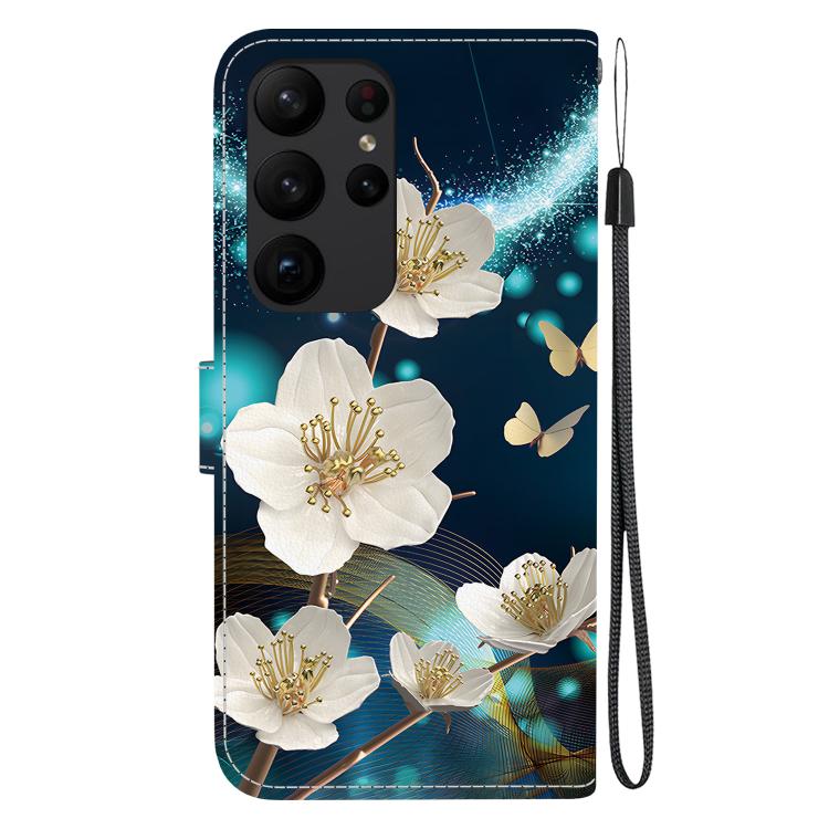 For Samsung Galaxy S23 Ultra 5G Crystal Texture Colored Drawing Leather Phone Case