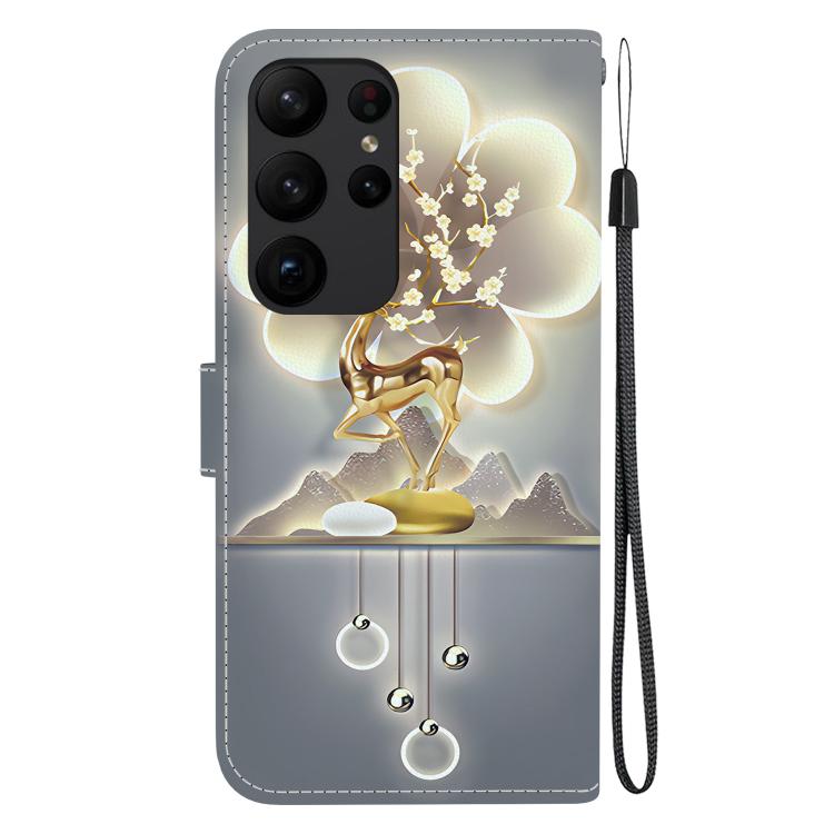 For Samsung Galaxy S23 Ultra 5G Crystal Texture Colored Drawing Leather Phone Case