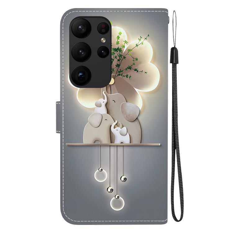 For Samsung Galaxy S23 Ultra 5G Crystal Texture Colored Drawing Leather Phone Case