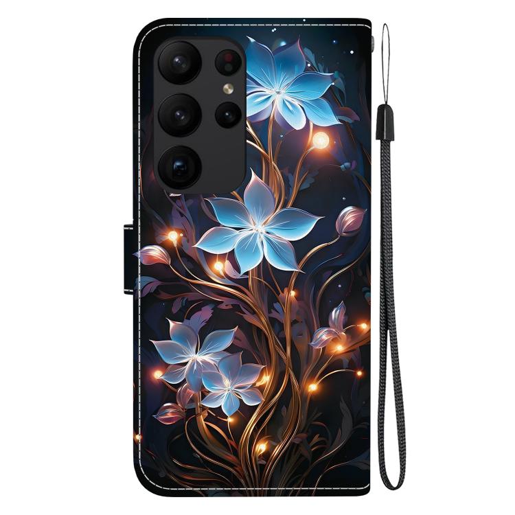 For Samsung Galaxy S23 Ultra 5G Crystal Texture Colored Drawing Leather Phone Case