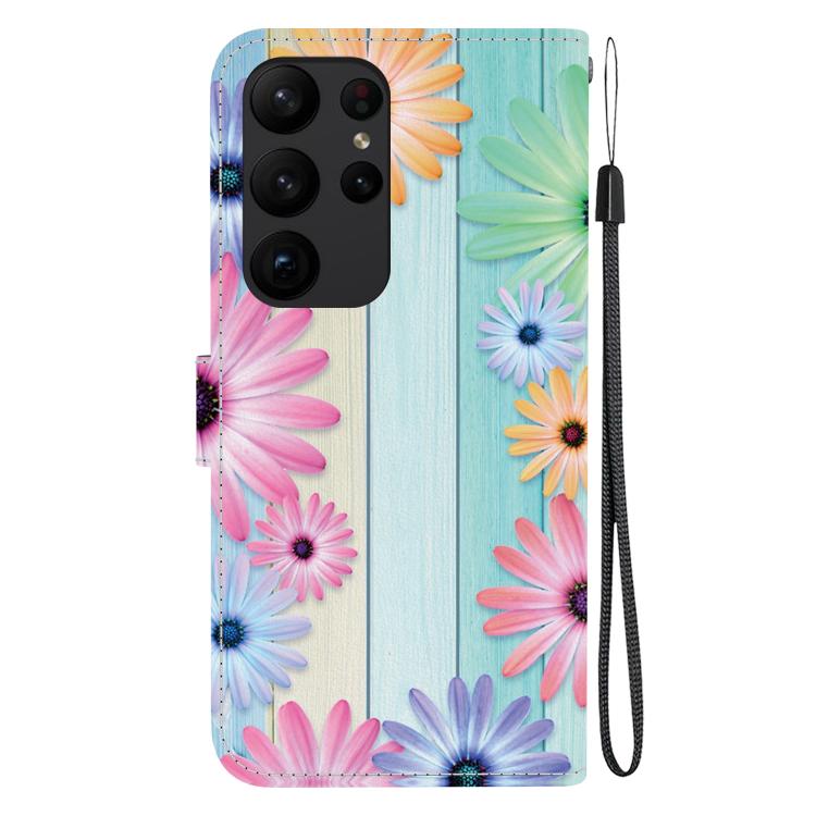 For Samsung Galaxy S23 Ultra 5G Crystal Texture Colored Drawing Leather Phone Case