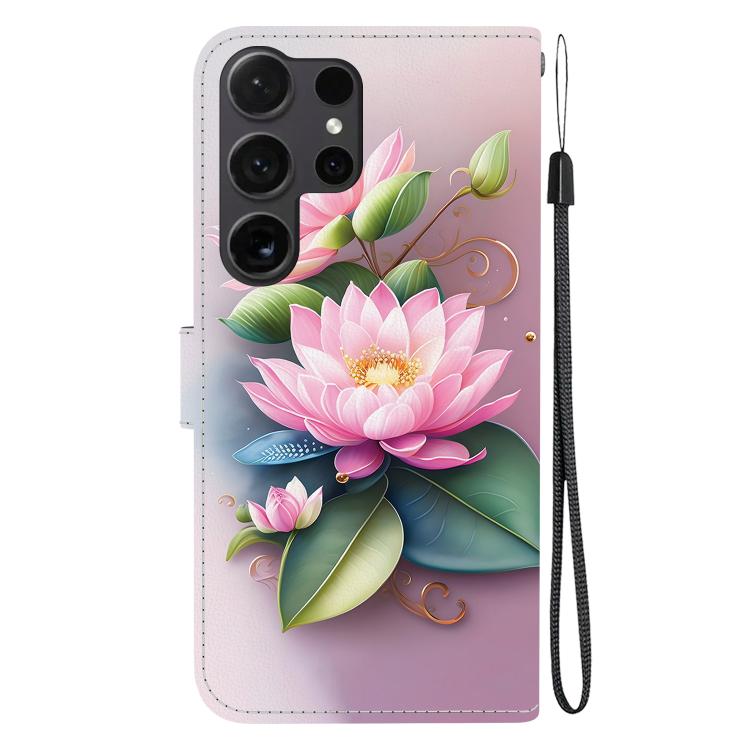 For Samsung Galaxy S22 Ultra 5G Crystal Texture Colored Drawing Leather Phone Case