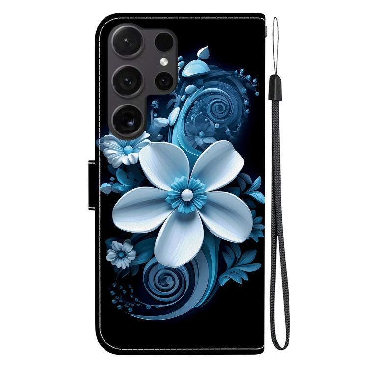 For Samsung Galaxy S22 Ultra 5G Crystal Texture Colored Drawing Leather Phone Case