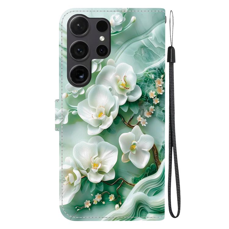 For Samsung Galaxy S22 Ultra 5G Crystal Texture Colored Drawing Leather Phone Case