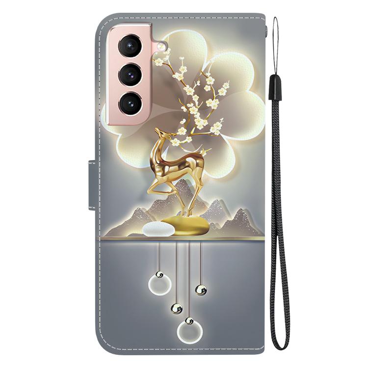 For Samsung Galaxy S21 5G Crystal Texture Colored Drawing Leather Phone Case