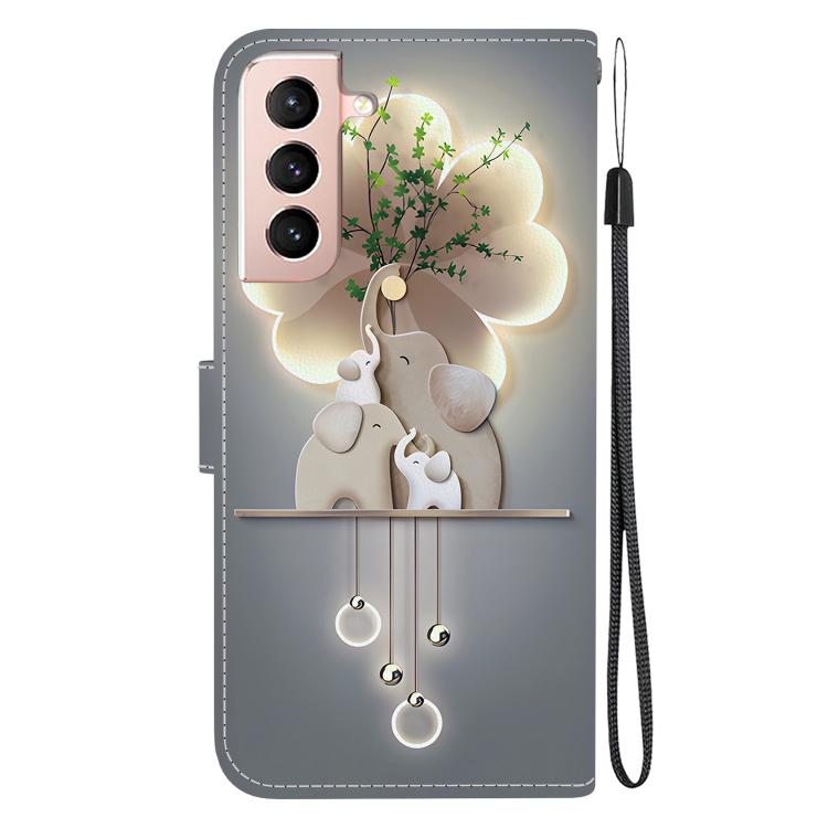 For Samsung Galaxy S21 5G Crystal Texture Colored Drawing Leather Phone Case