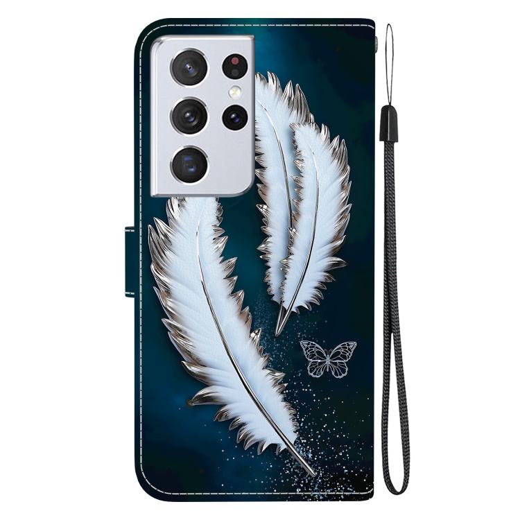 For Samsung Galaxy S21 Ultra 5G Crystal Texture Colored Drawing Leather Phone Case