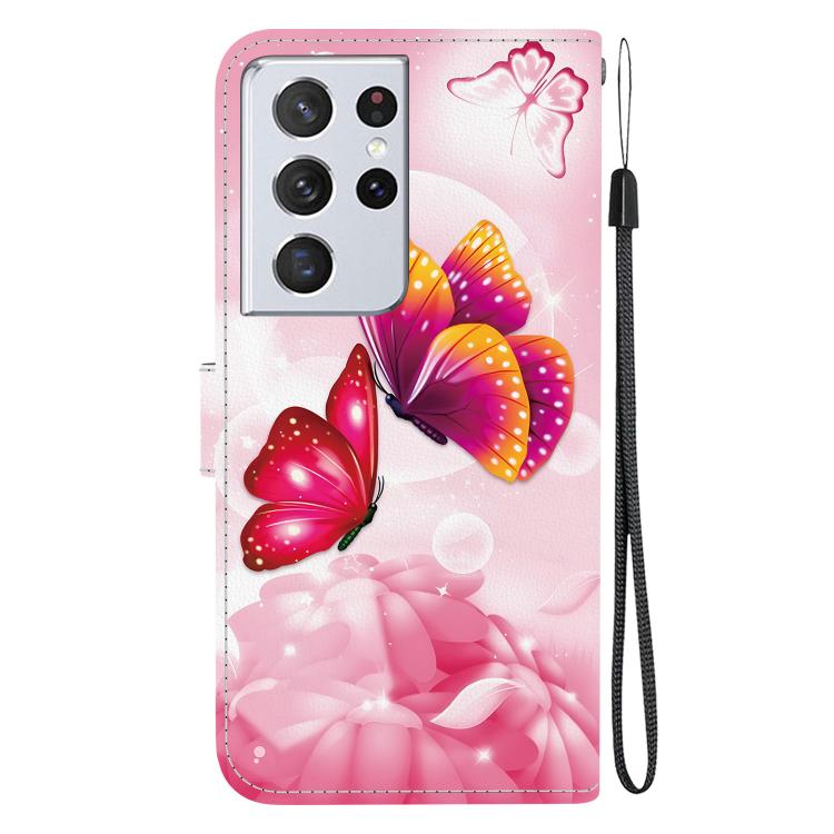 For Samsung Galaxy S21 Ultra 5G Crystal Texture Colored Drawing Leather Phone Case