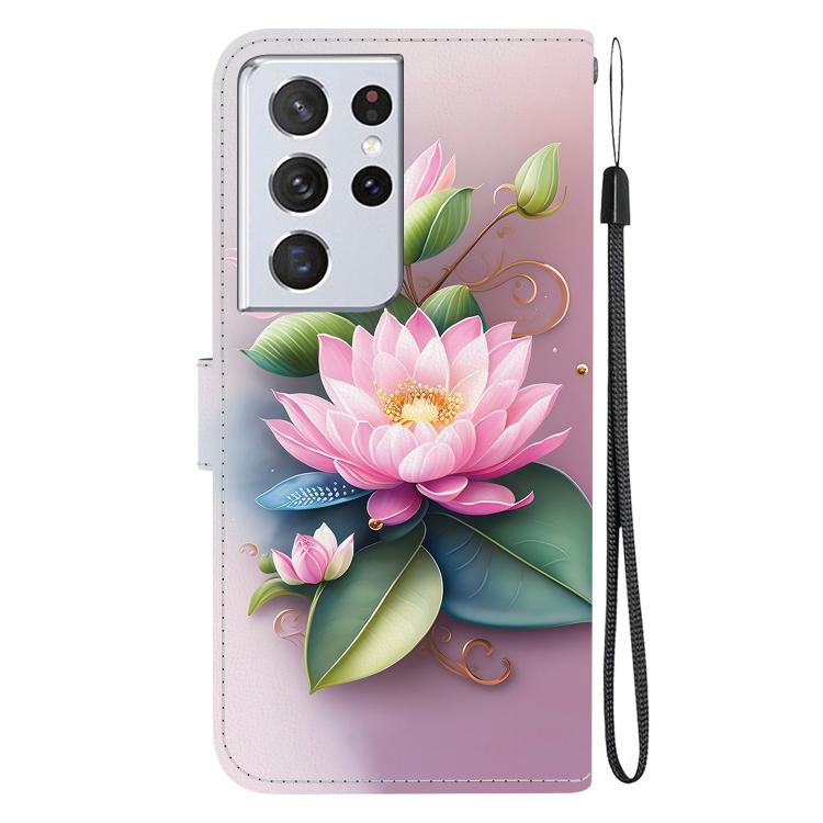 For Samsung Galaxy S21 Ultra 5G Crystal Texture Colored Drawing Leather Phone Case