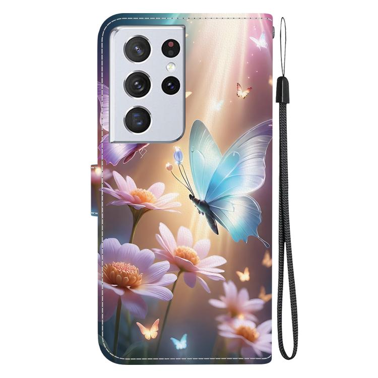 For Samsung Galaxy S21 Ultra 5G Crystal Texture Colored Drawing Leather Phone Case