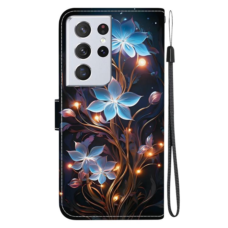 For Samsung Galaxy S21 Ultra 5G Crystal Texture Colored Drawing Leather Phone Case