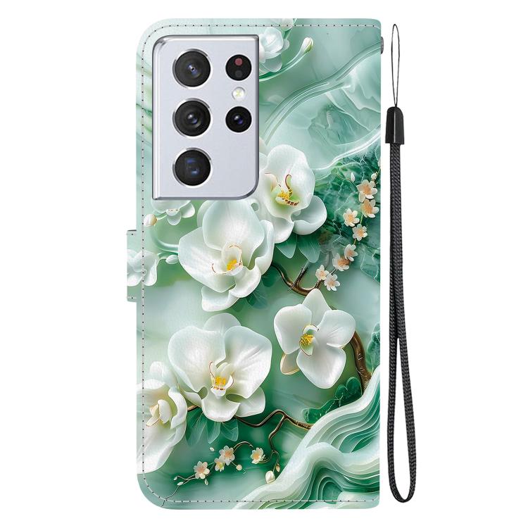 For Samsung Galaxy S21 Ultra 5G Crystal Texture Colored Drawing Leather Phone Case