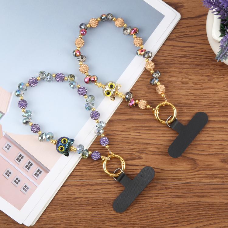 Cat Eye Bead Chain Anti-Lost Phone Short Lanyard