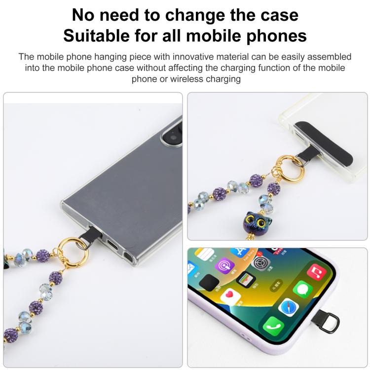 Cat Eye Bead Chain Anti-Lost Phone Short Lanyard