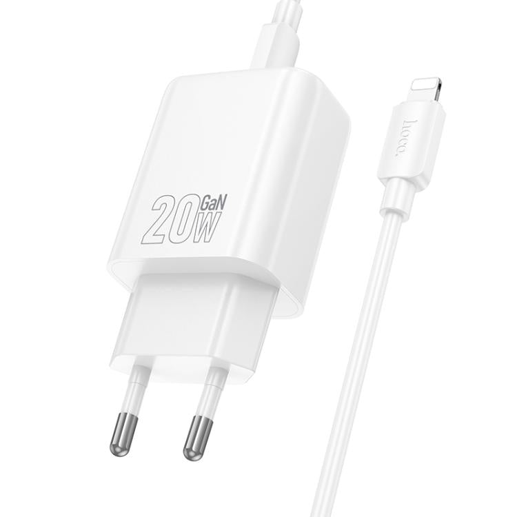 hoco N60 PD20W Type-C Charger Set with 1m Type-C to 8 Pin Cable, Specification:EU Plug