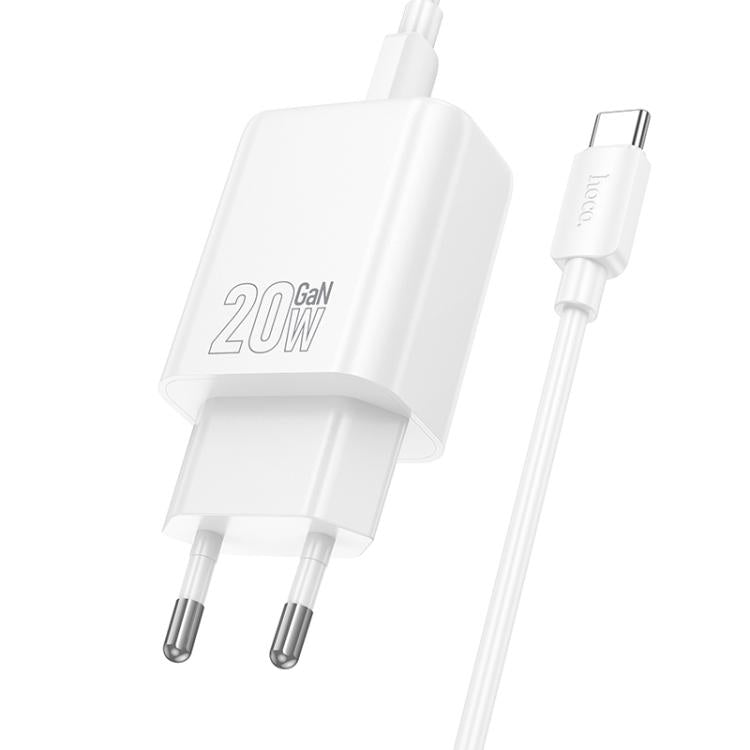hoco N61 PD20W+QC3.0 Charger Set with 1m Type-C to Type-C Cable, Specification:EU Plug