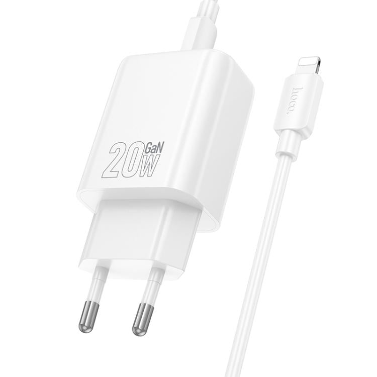 hoco N61 PD20W+QC3.0 Charger Set with 1m Type-C to 8 Pin Cable, Specification:EU Plug