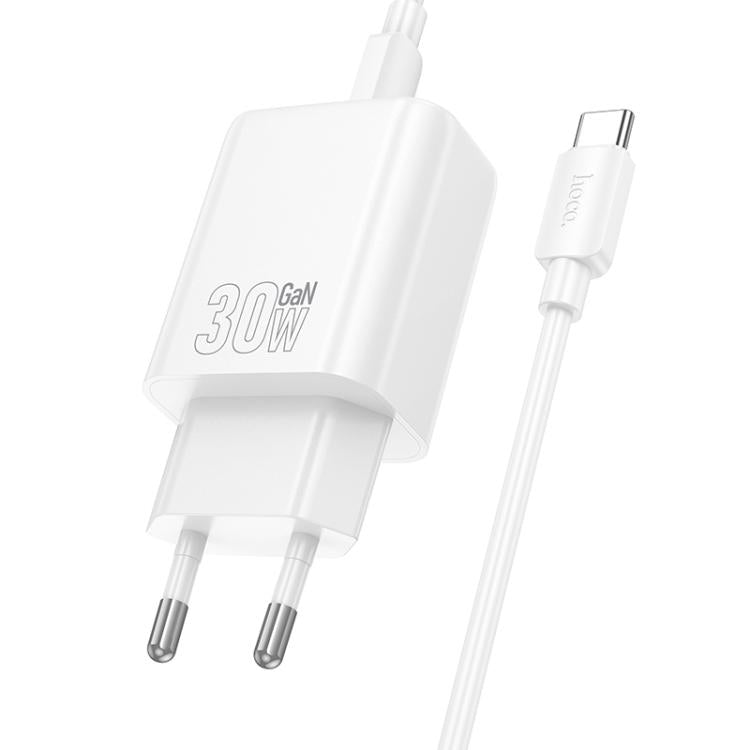 hoco N62 PD30W Type-C Charger Set with 1m Type-C to Type-C Cable, Specification:EU Plug