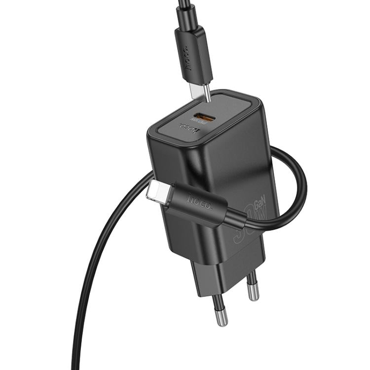 hoco N62 PD30W Type-C Charger Set with 1m Type-C to 8 Pin Cable, Specification:EU Plug
