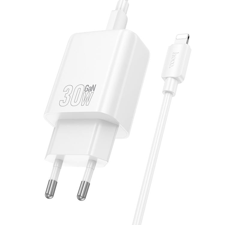 hoco N62 PD30W Type-C Charger Set with 1m Type-C to 8 Pin Cable, Specification:EU Plug