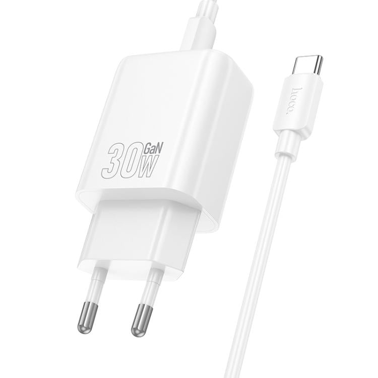 hoco N63 PD30W+QC3.0 Charger Set with 1m Type-C to Type-C Cable, Specification:EU Plug