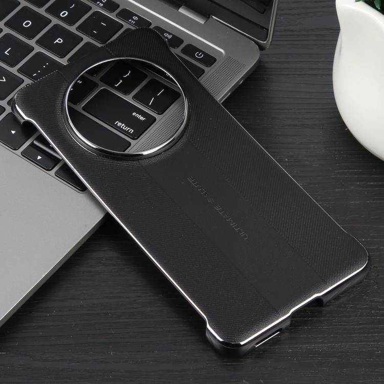 For Huawei Mate 70 Pro / Pro+ Plain Leather Electroplated PC Phone Case