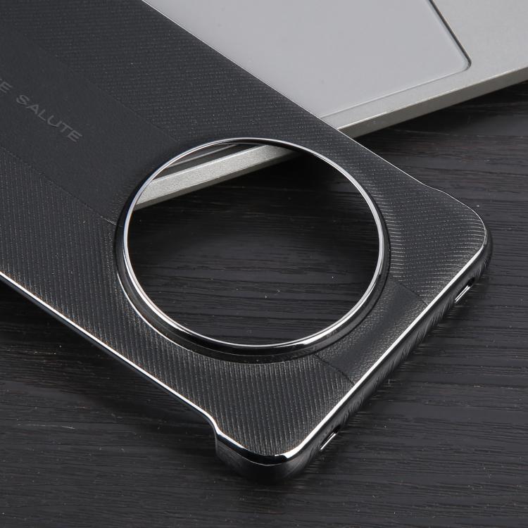 For Huawei Mate 70 Pro / Pro+ Plain Leather Electroplated PC Phone Case