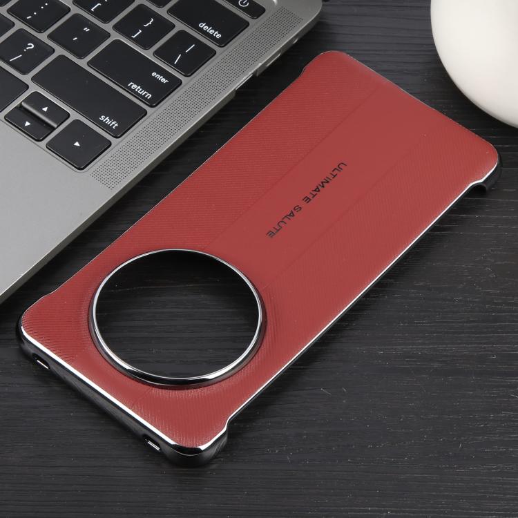 For Huawei Mate 70 Pro / Pro+ Plain Leather Electroplated PC Phone Case