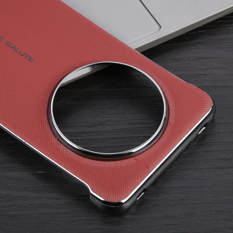 For Huawei Mate 70 Pro / Pro+ Plain Leather Electroplated PC Phone Case