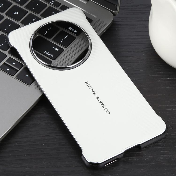 For Huawei Mate 70 Pro / Pro+ Plain Leather Electroplated PC Phone Case