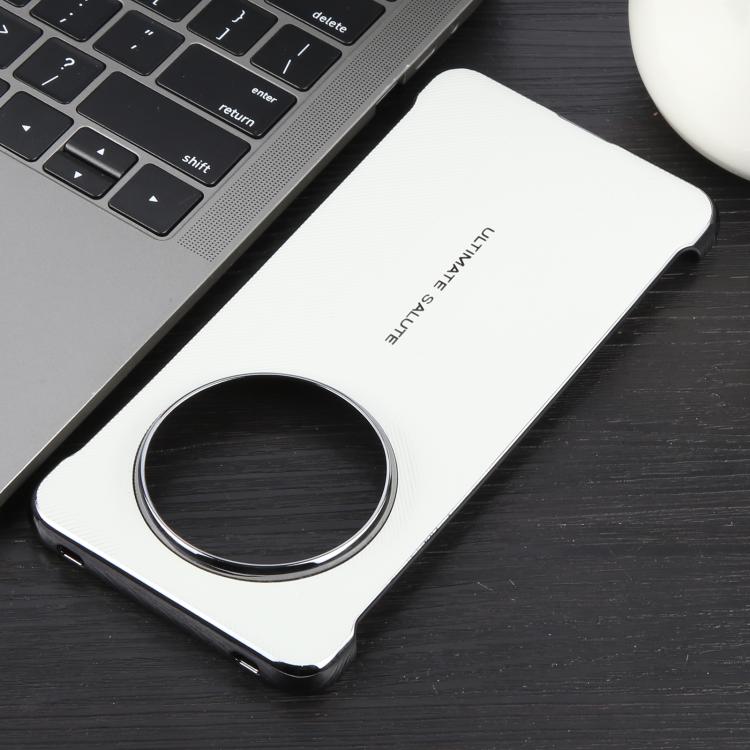 For Huawei Mate 70 Pro / Pro+ Plain Leather Electroplated PC Phone Case