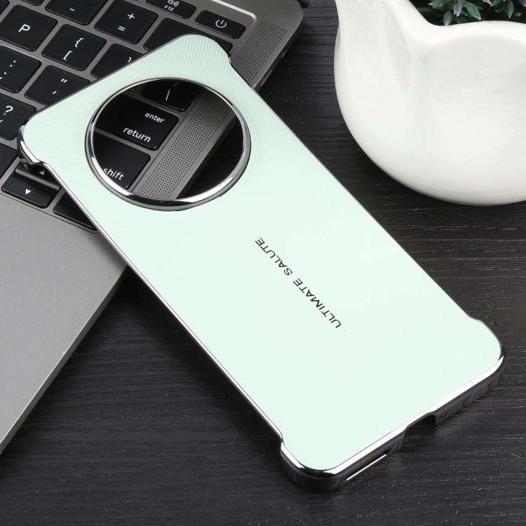 For Huawei Mate 70 Plain Leather Electroplated PC Phone Case