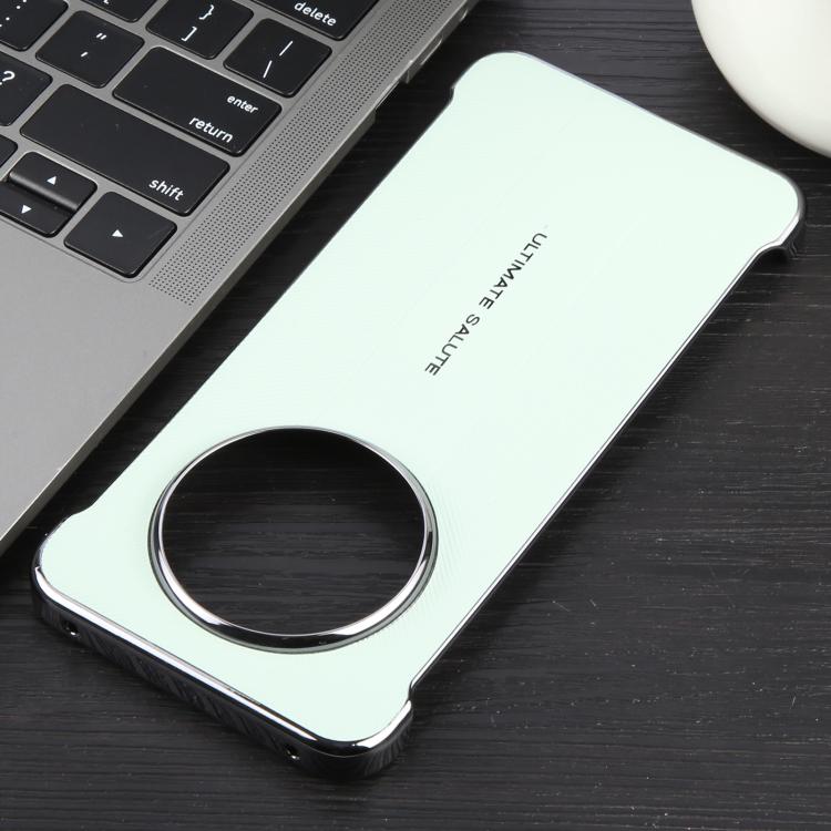 For Huawei Mate 70 Plain Leather Electroplated PC Phone Case