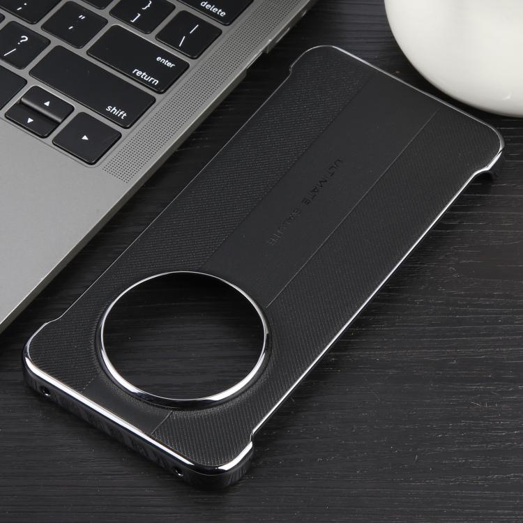 For Huawei Mate 70 Plain Leather Electroplated PC Phone Case