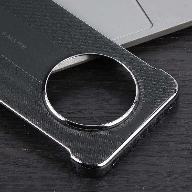 For Huawei Mate 70 Plain Leather Electroplated PC Phone Case