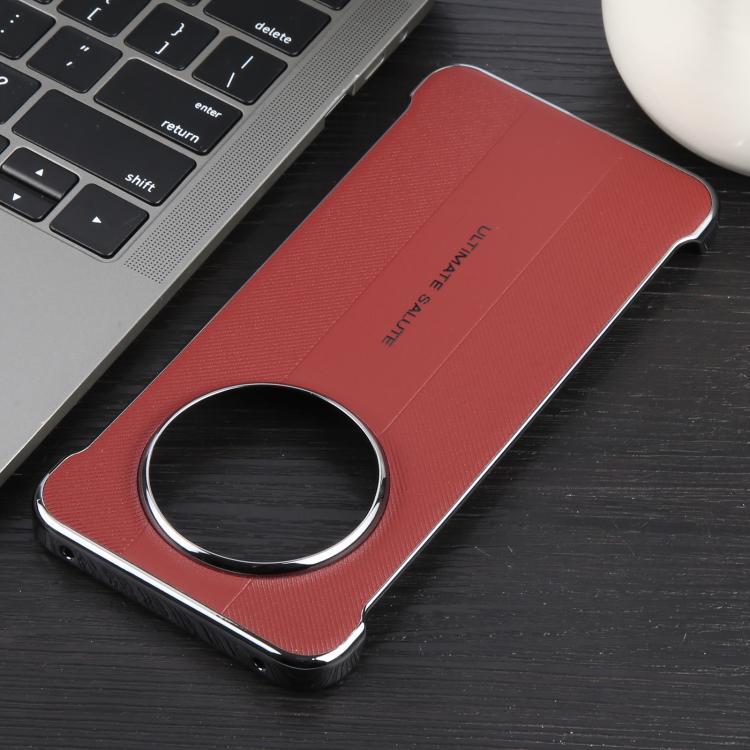 For Huawei Mate 70 Plain Leather Electroplated PC Phone Case