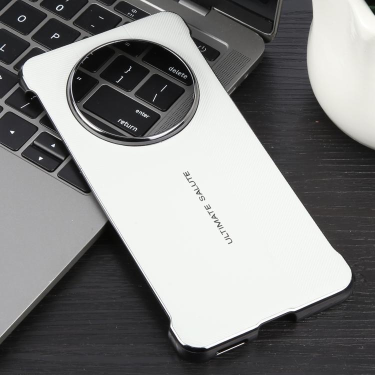 For Huawei Mate 70 Plain Leather Electroplated PC Phone Case