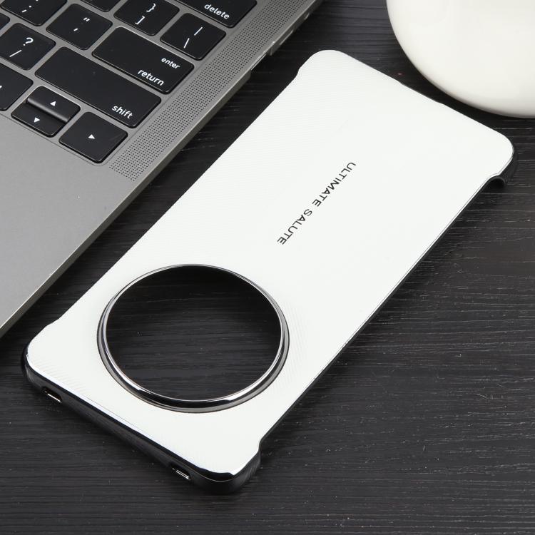 For Huawei Mate 70 Plain Leather Electroplated PC Phone Case