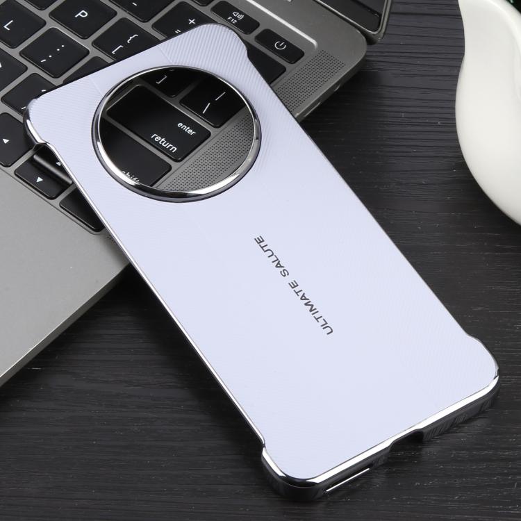 For Huawei Mate 70 Plain Leather Electroplated PC Phone Case