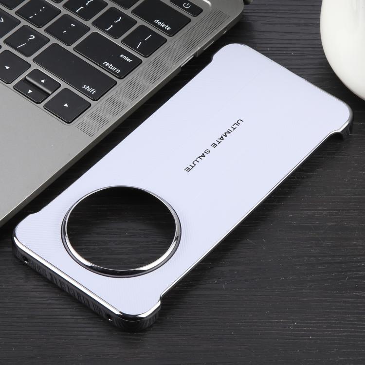 For Huawei Mate 70 Plain Leather Electroplated PC Phone Case